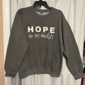 Gildan Gray Hope Graphic Women's Crew Neck Sweater